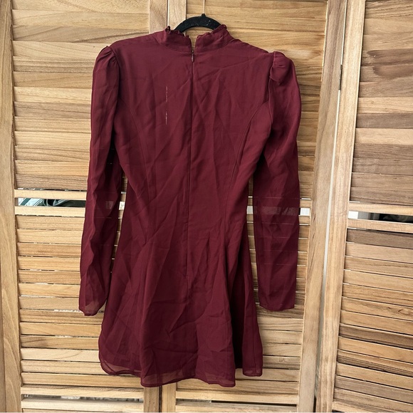 Reformation Vivianne Mini Dress in Plum Front Tie Sweetheart Neck size 0 - Picture 4 of 7